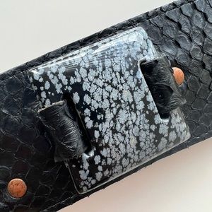 Snowflake Obsidian Leather Cuff Gauntlet